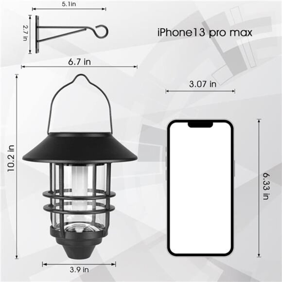 Solar Hanging Lantern Outdoor, Flickering Flames Outdoor Lights,Solar Lights - Picture 5 of 7
